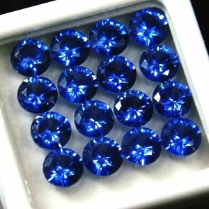 Saphir bleu naturel 8 mm, taille ronde, certifié, pierre de saphir bleu, lot de pierres précieuses en vrac, prix de gros, pour la fabrication de bijoux - Product Image 1