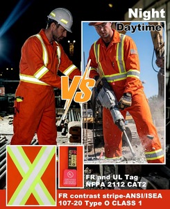 Hi Vis Polyester Unisex Work Coverall Reflective Safety <b>Overall</b> High Visibility Industrial Jumpsuit Oeko-Tex Certified - Product Image 6