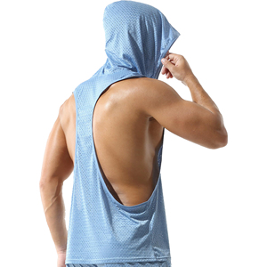 Débardeur à capuche sans manches confortable pour hommes, idéal pour la gym et l'entraînement, vêtements de sport haut de gamme, fournisseur en gros OEM ODM pour hommes - Product Image 4