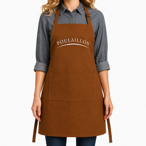 100% Cotton Kitchen Cooking <b>Apron</b> with Pockets Reusable Embroidered <b>Chef</b> Bib <b>Apron</b> Wholesale Manufacturer India - Product Image 1