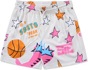 Double <b>Layer</b> Canvas Heat-Transfer Printed 100% Polyester Breathable <b>Mid</b> Elastic Waist 5 Inch Inseam Casual Custom Men's Shorts - Product Image 1