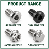 Vis de fixation de disque de frein de moto, boulon à six pans creux Torx à bride, OEM personnalisé