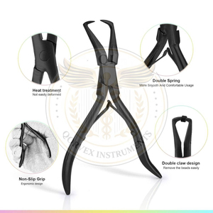 Kit d'outils pour extensions de cheveux noirs, comprenant des pinces à micro-anneaux, des clips, des pinces de dépose pour extensions de cheveux naturels - Product Image 5