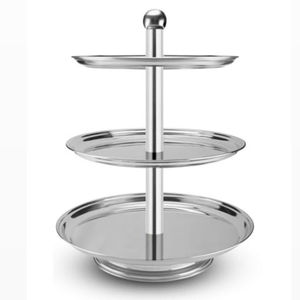 Support à gâteau rond à 3 niveaux en métal galvanisé noir de qualité supérieure, plateau de présentation pour desserts et cupcakes, pour mariage et décoration intérieure - Product Image 6