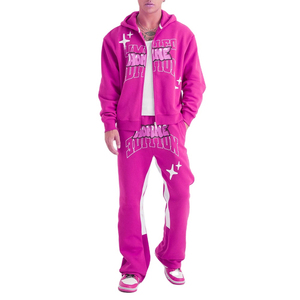 Chándal con cremallera y estampado Puff Print para hombre, de buen fabricante, con personalización OEM, muy vendido y de última tendencia. - Product Image 4
