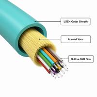 Kabel Serat Optik Multimode OM4 12 Inti untuk Dalam Ruangan dengan Jaket LSZH untuk Kabelan Inti Pusat Data