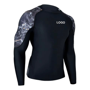 Couleurs personnalisées, noir, rouge, court, respirant, séchage rapide, meilleure fabrication de vêtements de sport, service OEM, rashguard unisexe - Product Image 2