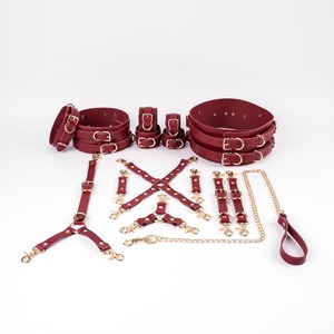Private Label Vintage Genuine Leather Restraints 16Pcs <b>Sets</b> Heavy Duty <b>Bondage</b> Gear Premium Full Grain Leather RTTS-0009 - Product Image 1