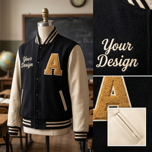 Veste de sport personnalisée à col montant pour homme, style preppy, avec nom et numéro personnalisés, vêtement d'hiver - Product Image 5