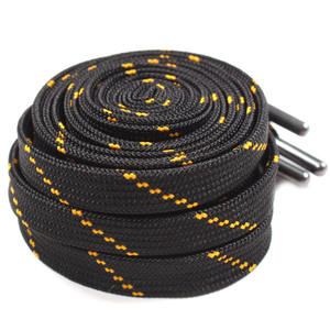 Cordón de algodón trenzado plano personalizado OEM 2026 con extremo metálico de poliéster para ropa, cordón para sudadera con punta de aleación - Product Image 3
