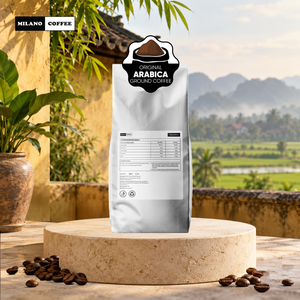 Café Arábica Tostado Oscuro de Cuerpo Rico, Molido, en Bolsa de 1 kg, para Latte - Product Image 1