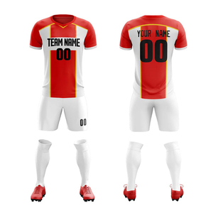 Conjunto de Camiseta de Fútbol Personalizada para Hombre, Azul y Blanco a Rayas, Cuello en V, Manga Corta, Absorbe la Humedad, Ajuste Atlético, para Todas las Temporadas - Product Image 3