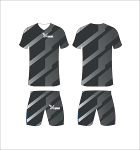 Conjunto de Uniforme de Fútbol Sublimado Personalizado, Gris y Negro, Patrón Digital, Transpirable, de Secado Rápido, Camiseta de Fútbol para Hombre y Niño - Product Image 1