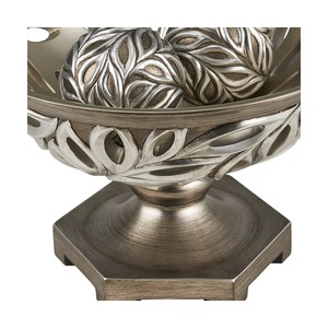 Bol sculpté en feuillage de bronze, sculpture artistique de table, design minimaliste, décoration de salon, centre de table rond en métal fait main - Product Image 6