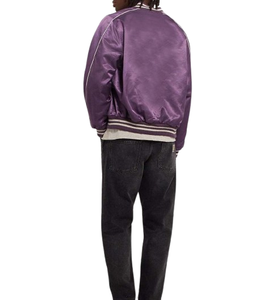 High Quality Custom Logo Satin Varsity <b>Jacket</b> Casual Wear Classic Look Winter Bomber <b>Jacket</b> For <b>Men</b> - Product Image 5