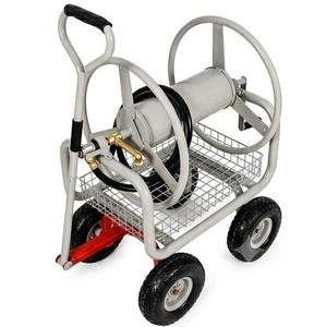 Chariot enrouleur de tuyau métallique robuste 40 pieds, portable, avec 4 roues, panier de rangement pour l'entretien de la maison et du jardin ODGGAD019 - Product Image 1