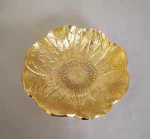 Bol rond pour la décoration de la maison Plat de service en aluminium martelé Plat de service en aluminium moulé pour événements ou événements spéciaux - Product Image 1