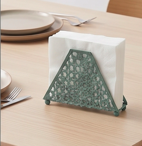 Support de boîte à mouchoirs moderne en plastique avec découpe géométrique, sur pied, pour rangement sur table et usage hôtelier - Product Image 4