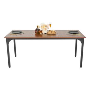 Tavolo da Pranzo Rettangolare Grande in Legno da 71 Pollici per 6-8 Persone, Stile Rustico Farmhouse, Scrivania da Conferenza Stabile - Product Image 3