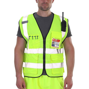 Safety Wear Customized Breathable CE Certified <b>Men's</b> Safety <b>Vest</b> High Vis Cotton Polyester Material Made in Pakistan - Product Image 2