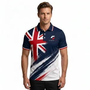 Camiseta Polo Deportiva de Secado Rápido para Hombre, Marca Storm Fit, de Poliéster, Manga Corta, Estampado por Sublimación, Corte Regular, Diseño Deportivo, Logotipo Frontal - Product Image 2