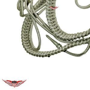 Aiguillette en argent allemand torsadée avec embout argenté métallique - Product Image 2