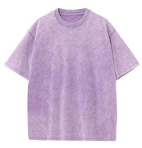 T-shirts Homme 100% Coton 180g de Haute Qualité Coupe Droite Épaules Tombantes Grandes Tailles Décontracté Ample Imprimé Délavé à l'Acide Vente en Gros - Product Image 3