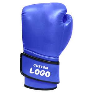 Gants de boxe en cuir synthétique gris unisexe, pack mat, fabrication sur mesure OEM, gants d'entraînement MMA, sangle de poignet réglable, 12 oz, anti-humidité - Product Image 4