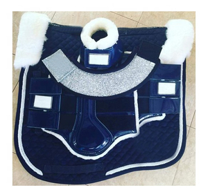 Nueva Almohadilla de Silla de Montar Personalizada de Algodón Cómodo para Caballos Ingleses con Visera Antimoscas a Juego del Mismo Color - Product Image 6