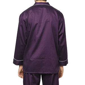 Venta al por mayor 2026: Conjunto de pijama térmico transpirable de lujo informal de 2 piezas para hombre, liso, de satén con ribetes en contraste - Product Image 5