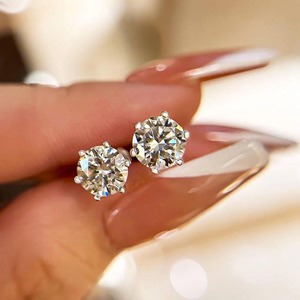 2.00 Carat Customizable Diamond <b>Stud</b> Drop Earrings 18K Gold Setting <b>Emerald</b> Cut Mixed Shape Luxury Modern Geometric Style IGI - Product Image 2