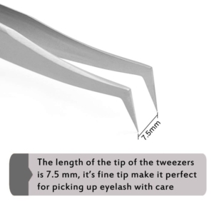 Vente flash - Pinces à extensions de cils en titane sablé avec design antidérapant, antistatique, pointe de 7,5 mm pour les professionnels - Product Image 3