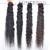 Extensions de cheveux humains indiens naturels bouclés, cuticules alignées, 100% cheveux vierges Remy, longueur 10"-32", double trame cousue à la machine, emballage polybag