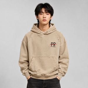 Sudadera con capucha para hombre al por mayor, con tela resistente, diseño moderno, ajuste cómodo y acabado desgastado elegante para uso diario. - Product Image 1