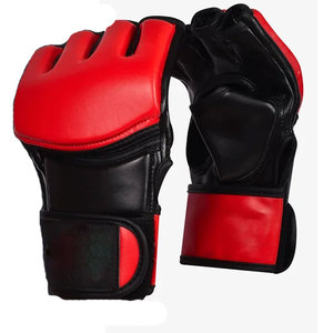 Gants de MMA en cuir PU personnalisés avec logo, vente en gros, pour l'entraînement, fabrication OEM directe d'usine, gants de combat mixte à demi-doigts - Product Image 5