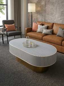 Meilleur prix Table moderne en os incrusté OEM Personnalisable Faite à la main Écologique Légère Meubles de salon Marque Belladec Delhi - Product Image 3