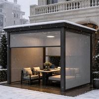 Abri de jardin en aluminium 3x3, abri de rangement extérieur, abri en bois pour cour d'hôtel et terrasse arrière