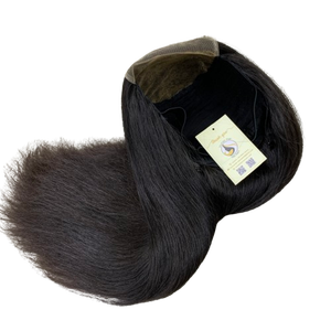 วิกผมมนุษย์แบบไร้กาวปิดลูกไม้5x5 HD ผมชาวเวียดนามแท้สีดำธรรมชาติพร้อมนอตฟอกขาว - Product Image 1