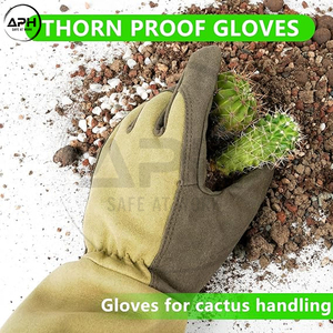 Gants de jardinage vert olive à manches longues avec design à manches allongées pour la plantation et la manipulation des plantes, gants de travail pour femmes et hommes - Product Image 3