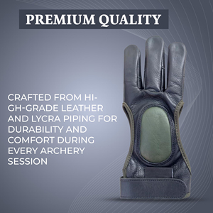 Guante de tiro con arco de tres dedos de alta calidad, protector de cuero genuino para uso con arco largo tradicional, ajuste cómodo para la mano. - Product Image 4