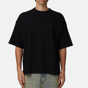 Camiseta de Algodón Negra Extra Grande para Hombre, Cuello Redondo, Manga Corta, Estilo Casual, Tejido de Punto - Product Image 5