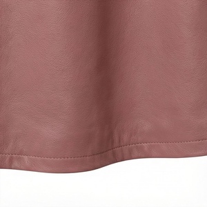 Jupe midi trapèze en similicuir PU pour femme, taille élastique, détail nœud, couleur unie, style minimaliste, toutes saisons - Product Image 6