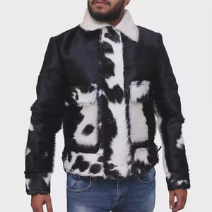 Stylish Hair On <b>Leather</b> <b>Jacket</b> For <b>Men</b> Premium Quality Custom Made Winter Fashion Comfortable Outerwear Collection - Product Image 2