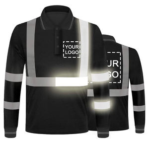 Polo de sécurité en polyester personnalisé, design sur mesure, réfléchissant, à manches longues, séchage rapide, pour la course nocturne - Product Image 5