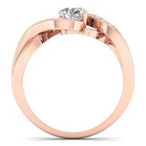 REYES 9K 10K 14K 18K Rose Gold Lab Created Round Cut 0.99 Carat Moissanite Rings for Women Engagement Wedding Fine Jewelry - Product Image 4