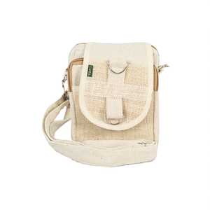 Sac à dos de voyage tout blanc en chanvre/coton, élégant, pour organiser facilement vos papiers de voyage - Product Image 2