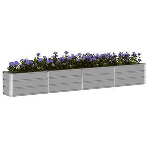 Jardinière en acier gris clair 125,98 x 15,75 x 17,72 po pour fleurs et plantes - Product Image 3