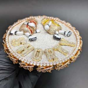 Colgante de Lujo con Microincrustaciones de Moissanita y Diamantes, Plata de Ley 925, Corte Brillante Redondo VVS, para Unisex - Product Image 2
