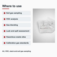 Sac d'échantillonnage de gaz TECHINSTRO Tedlar 10 litres avec valve unique en film PVF, étanche pour l'échantillonnage d'air, de COV et de gaz du sol