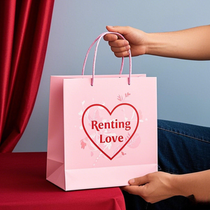 Paper Tote <b>Bags</b> Custom Logo Pink Kraft Paper Tote <b>Bags</b> Recyclable Retail Clothing Packaging - Product Image 5